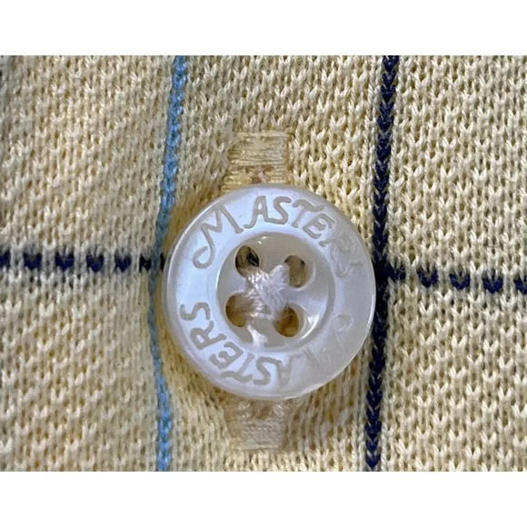 Masters Collections S Mens Yellow/Blue Strips 60's Two-PlyMercerized Polo Shirt - Picture 8 of 11